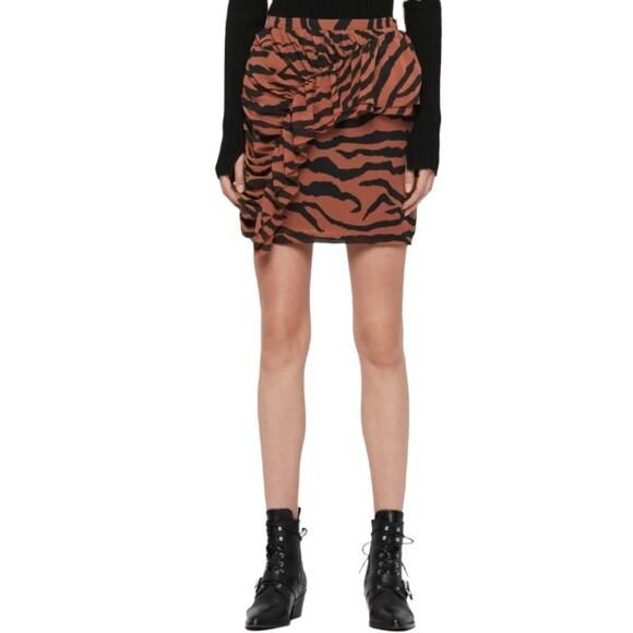 ALLSAINTS Nia Zephyr Animal Print Miniskirt-2 - Picture 2 of 7